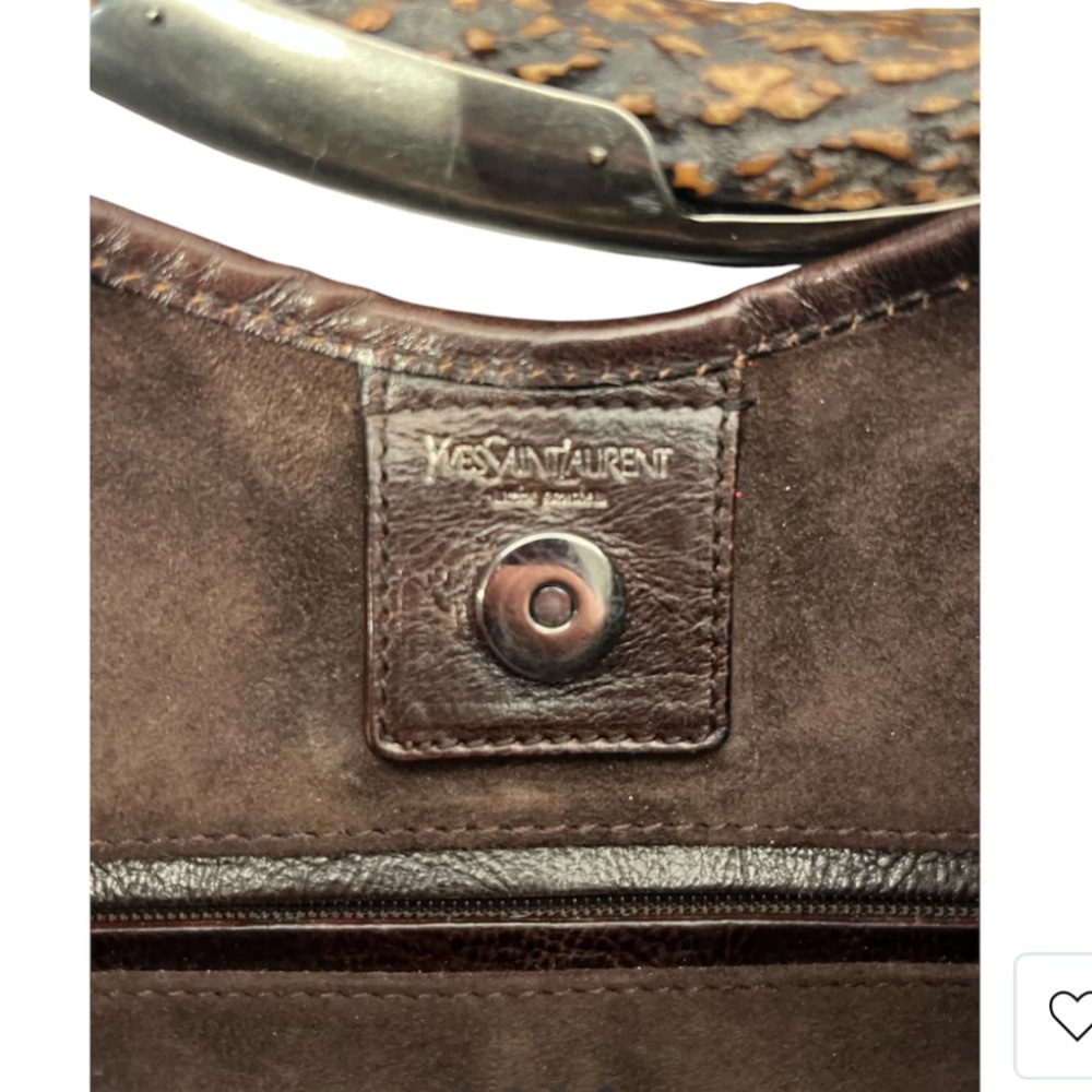 Yves Saint Laurent Brown Suede Mombasa Bag - Picture 3 of 6